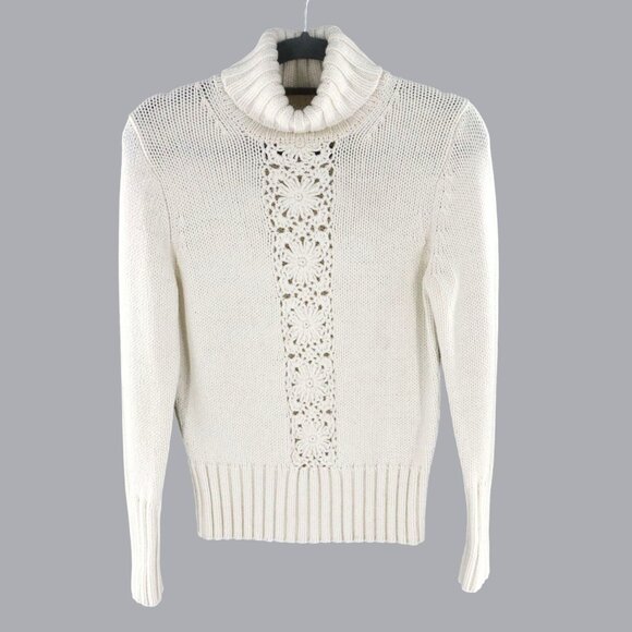 The Limited Wool Sweater Womens M White Grannycore Boho Hippie Transitional Work - Picture 1 of 14